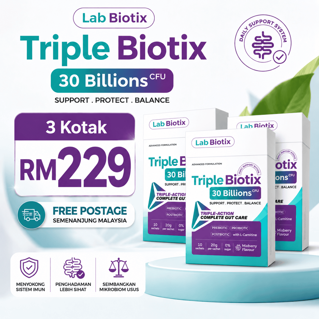 Pakej 3 Kotak Triple Biotix