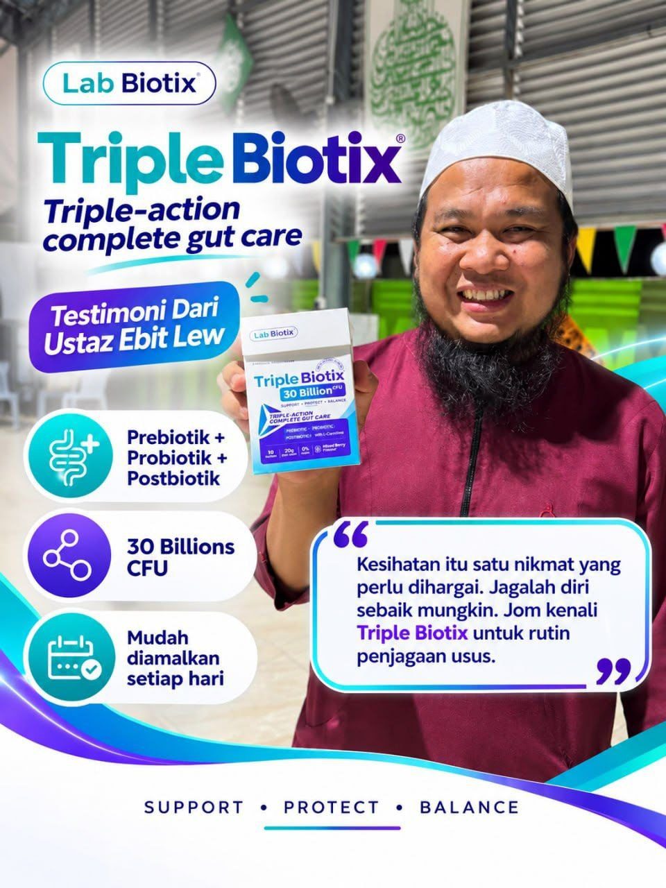 Ustaz dan selebriti pilih Triple Biotix