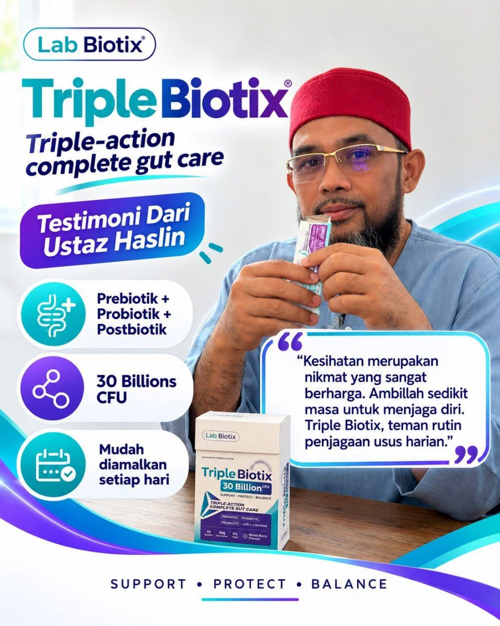 Ustaz dan selebriti pilih Triple Biotix