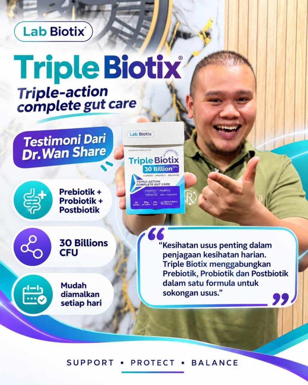 Doktor pakar syorkan Triple Biotix